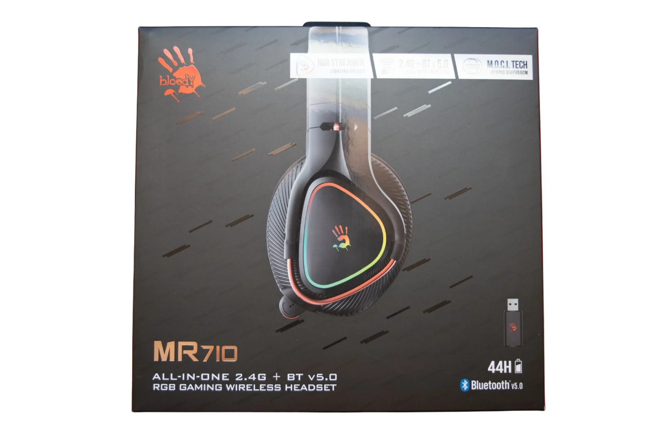 Bloody MR710 RGB Gaming Wireless Headset - Dual Mode 2.4G Wireless + Bluetooth V5.0 - RGB Streamer Light Effect Bloody MR710 RGB Gaming Wireless Headset - Dual Mode 2.4G Wireless + Bluetooth V5.0 - RGB Streamer Light Effect